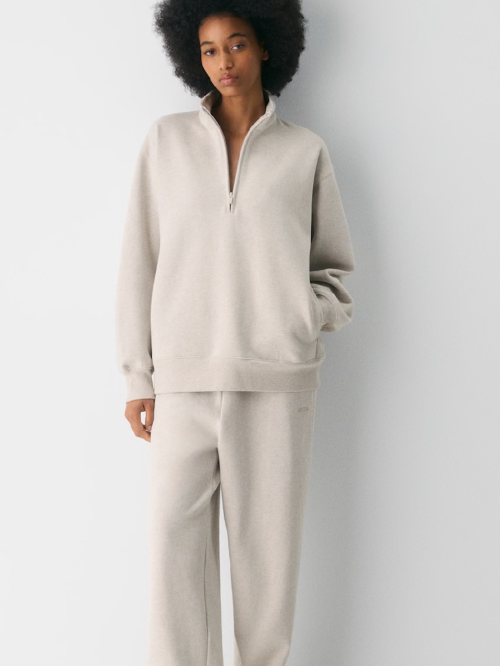 Aritzia Tna Cozy Sweatfleece Boyfriend 1/2 Zip Sweatshirt